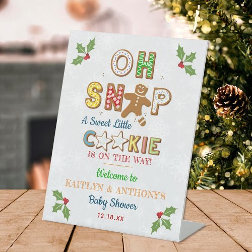 Oh Snap Gingerbread Cookie Baby Shower Welcome Pedestal Sign