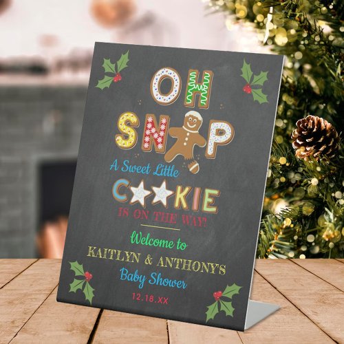 Oh Snap Gingerbread Cookie Baby Shower Welcome Pedestal Sign