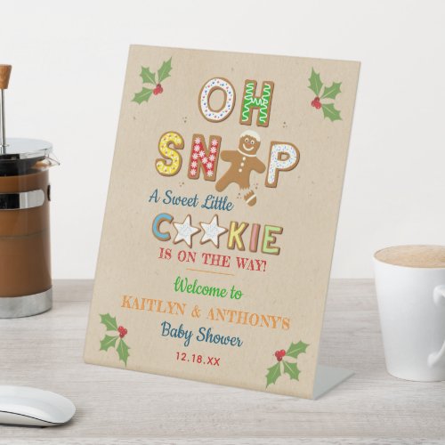 Oh Snap Gingerbread Cookie Baby Shower Welcome Pedestal Sign