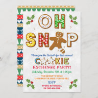 Oh Snap! Gingerbread Cookie Exchange Holiday Party Invitation