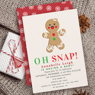 Oh Snap! Gingerbread Cookie Holiday Baby Shower Invitation