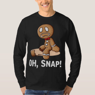Oh Snap Gingerbread Cookie Man Broken Leg Amputee T-Shirt