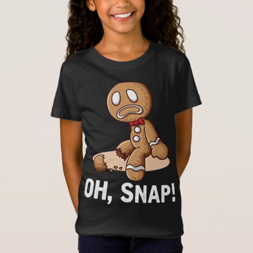 Oh Snap Gingerbread Cookie Man Broken Leg Amputee T_Shirt