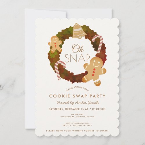 Oh Snap Gingerbread Cookie Swap Party Invitation