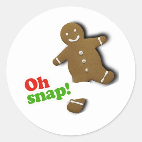 Oh Snap Gingerbread Cookies Classic Round Sticker
