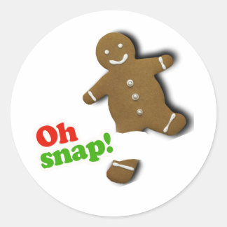 Oh Snap Gingerbread Cookies Classic Round Sticker
