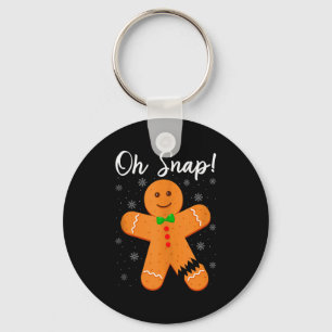 Oh Snap Gingerbread Funny Cookie Baking Christmas Keychain