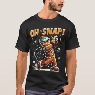 Oh Snap Gingerbread Golfer Golf Christmas Golfing T-Shirt