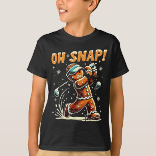 Oh Snap Gingerbread Golfer Golf Christmas Golfing  T-Shirt