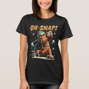 Oh Snap Gingerbread Golfer Golf Christmas Golfing  T-Shirt