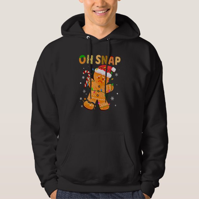 Oh Snap Gingerbread Man Christmas Cookie Costume B Hoodie (Front)