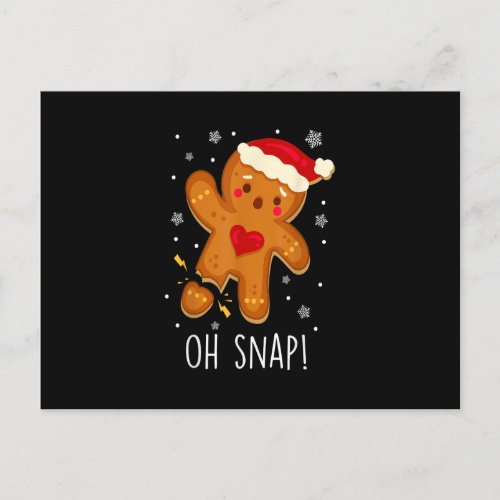 Oh Snap Gingerbread Man Christmas Family Santa Hat Postcard