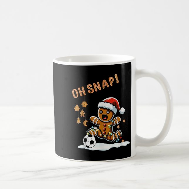 Oh Snap Gingerbread Man Christmas Soccer  Coffee Mug (Right)
