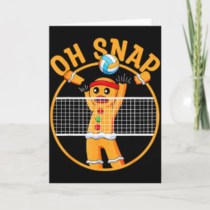 Oh Snap Gingerbread Man Christmas Volleyball Card