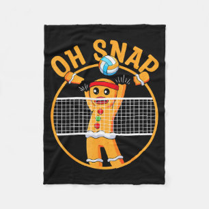 Oh Snap Gingerbread Man Christmas Volleyball Fleece Blanket