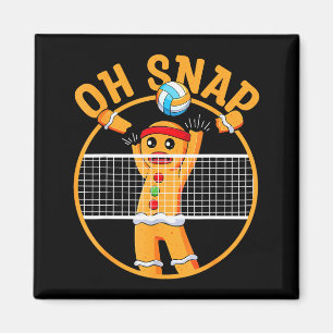 Oh Snap Gingerbread Man Christmas Volleyball Magnet