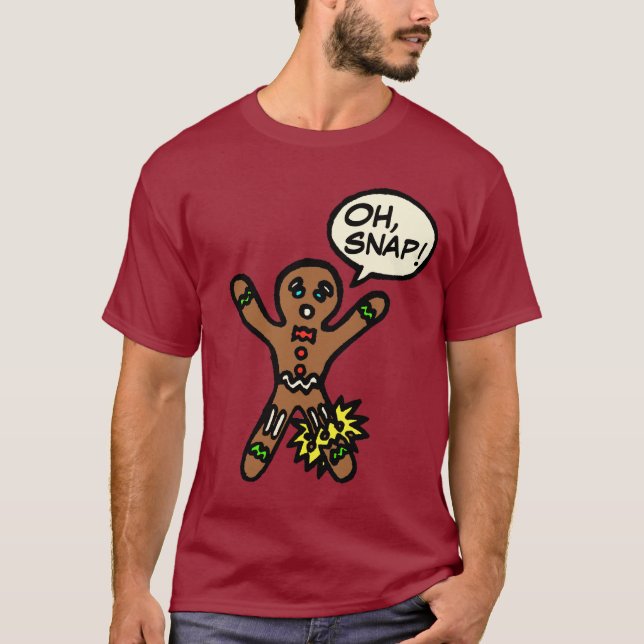 Oh Snap Gingerbread Man Cookie Christmas Shirt (Front)