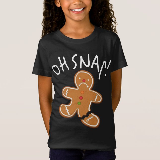 Oh Snap! Gingerbread Man Cookie Funny Broken Leg B T-Shirt (Front)