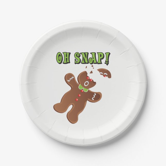 Oh Snap! Gingerbread Man Cookie Paper Plates (Front)