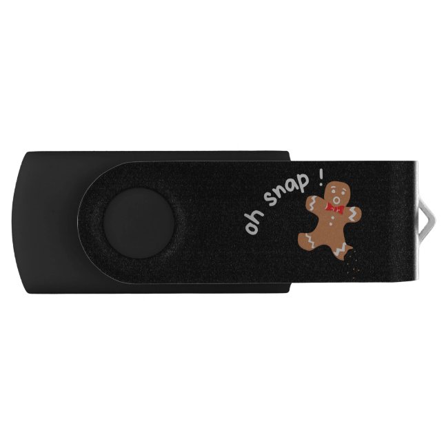 oh snap Gingerbread man funny Flash Drive (Front)
