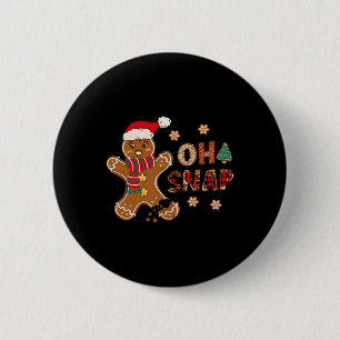 Oh Snap Gingerbread Man Merry Christmas Xmas Pajam Button