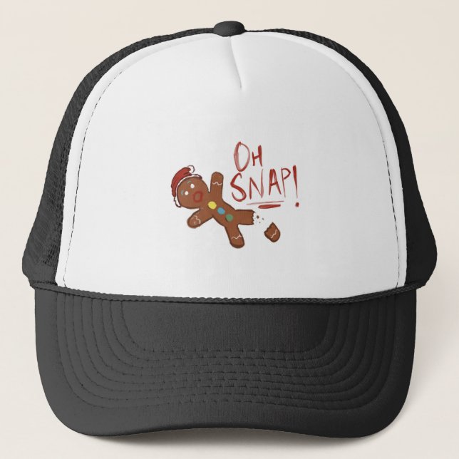 Oh Snap Gingerbread Man Trucker Hat (Front)