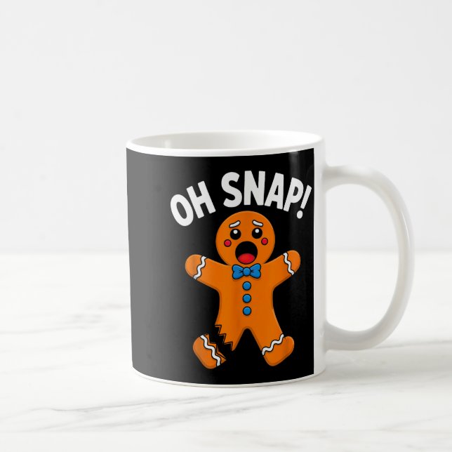 Oh Snap Gingerbread Man Xmas Boys Girls Kids Adult Coffee Mug (Right)