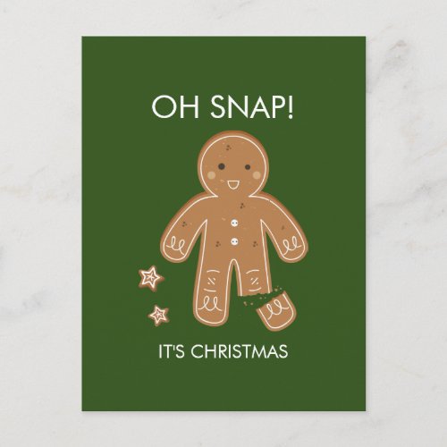 Oh Snap Gingerbread Men Holiday Postcard