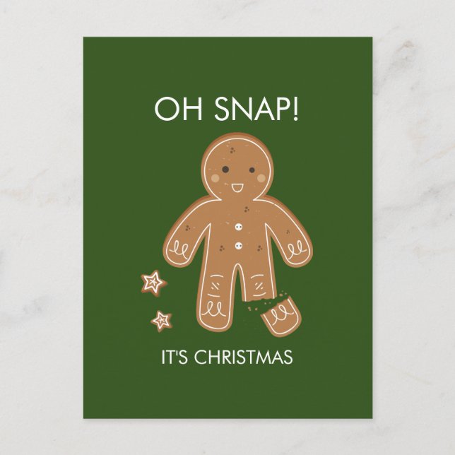 Oh Snap Gingerbread Men Holiday Postcard (Front)