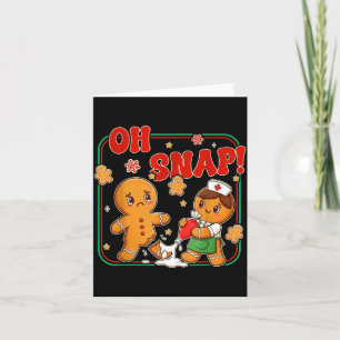 Oh Snap Gingerbread Nurse Funny Nursing Christmas Card
