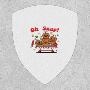 Oh Snap Gingerbread School Nurse Christmas Classic Patch