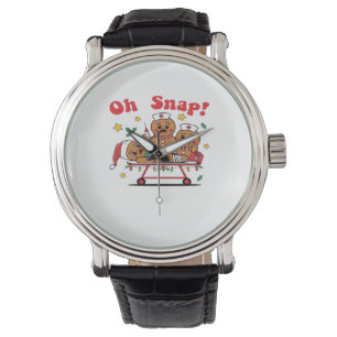 Oh Snap Gingerbread School Nurse Christmas Classic Watch