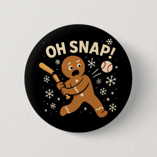 Oh Snap Gingerbreadman Christmas Sell _1 Button