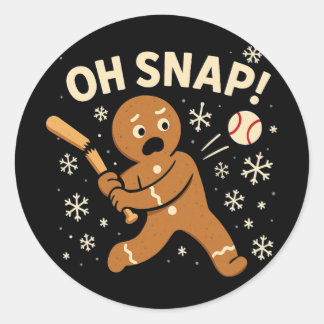 Oh Snap Gingerbreadman Christmas Sell _1 Classic Round Sticker