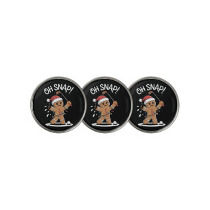Oh Snap Gingerbreadman Golfer Golf Christmas Xmas Ball Marker