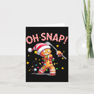 Oh Snap Gingerbreadman Xmas Golfer Golf Christmas  Card