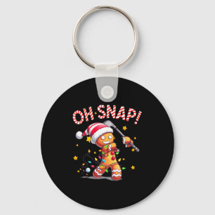 Oh Snap Gingerbreadman Xmas Golfer Golf Christmas Keychain