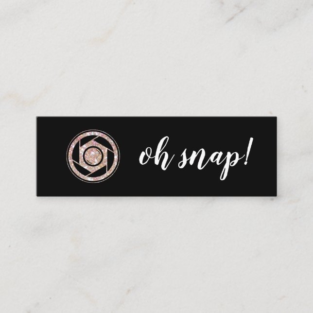 Oh Snap! Glitter Photographer Mini Business Card (Front)
