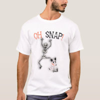 Oh Snap Halloween Skeleton Dog design T-Shirt