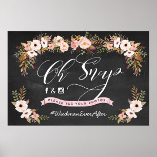 Oh Snap! Hashtag Wedding Poster