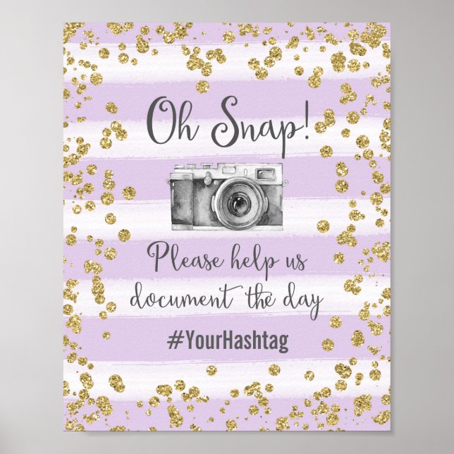 Oh Snap Hashtag Wedding Poster Print (Front)