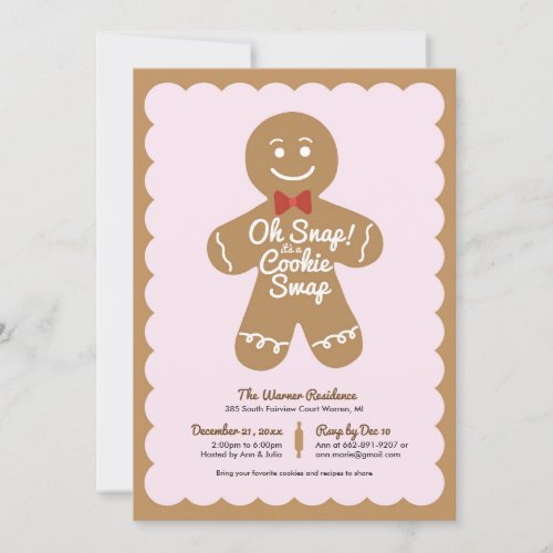 Oh Snap Its a Cookie Swap Holiday Party Invitation