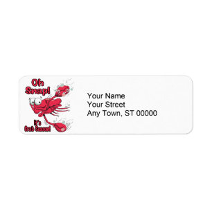 oh snap its crab season funny scared crab label