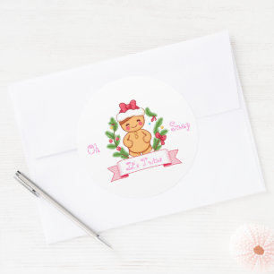 Oh Snap It's Girl Twins Gingerbread Mom Classic Round Sticker