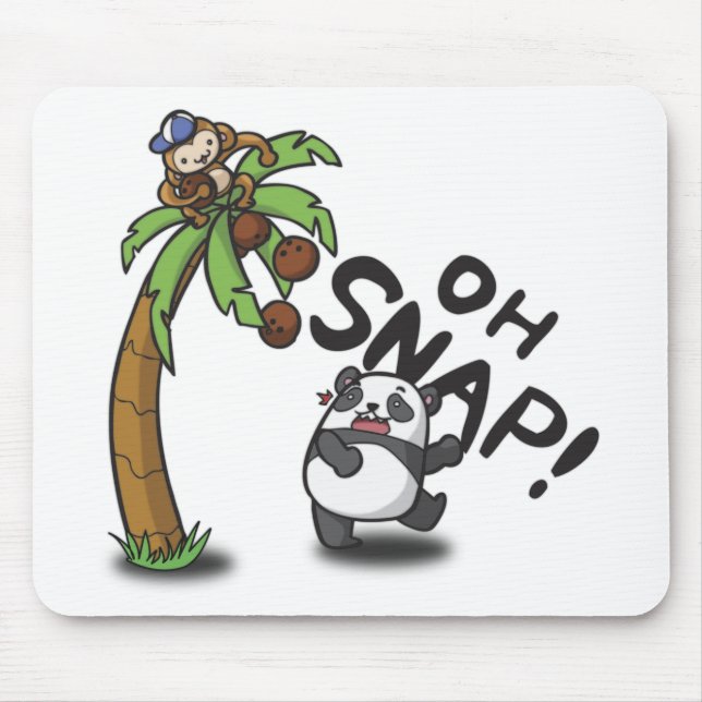 Oh Snap Panda & Monkey Mouse Pad (Front)