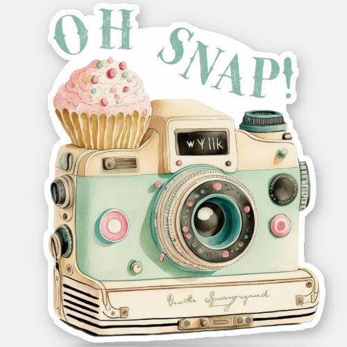 Oh Snap  Pastel Vintage Camera Sticker
