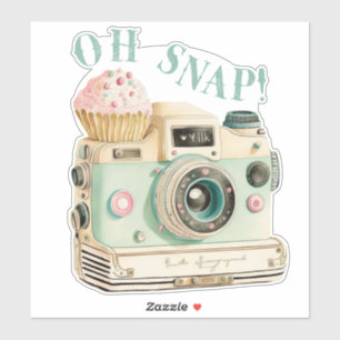 Oh Snap Pastel Vintage Camera Sticker