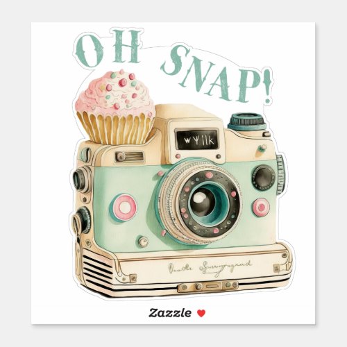 Oh Snap  Pastel Vintage Camera Sticker