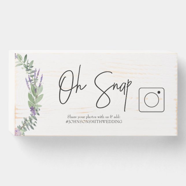 OH Snap Photobooth Sign Lavender (Front Horizontal)