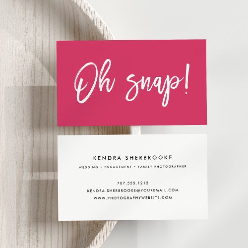Oh Snap  Photographer Business Card